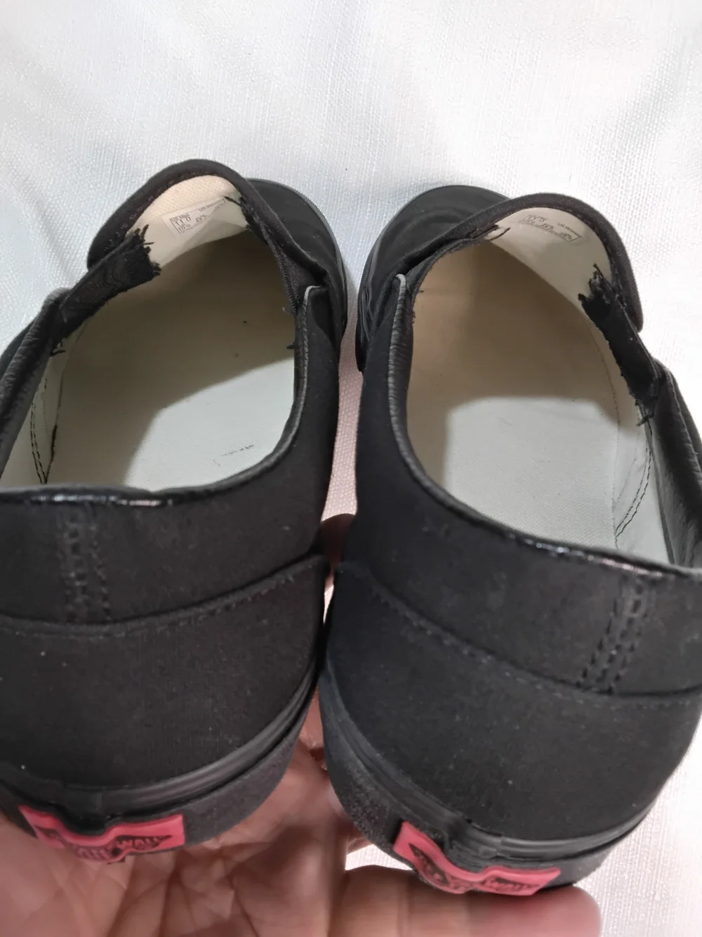 Vans Classic Slip-On Black Canvas Loafers Mens Sz 11.